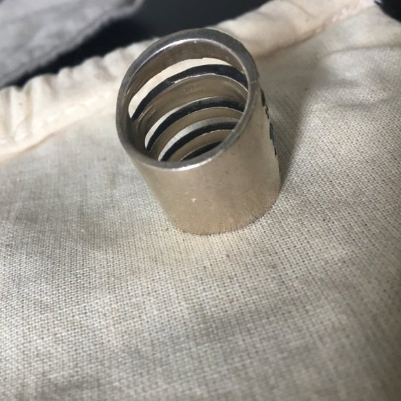 Pamela love ring sterling silver with tourquoise inlay - Picture 11 of 13